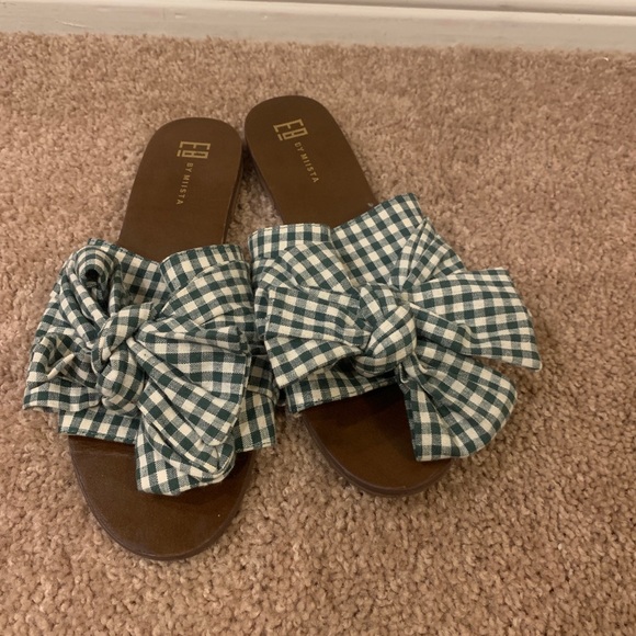 PEGGY SANDAL - DARK GREEN GINGHAM E8 by Miista - Picture 3 of 5